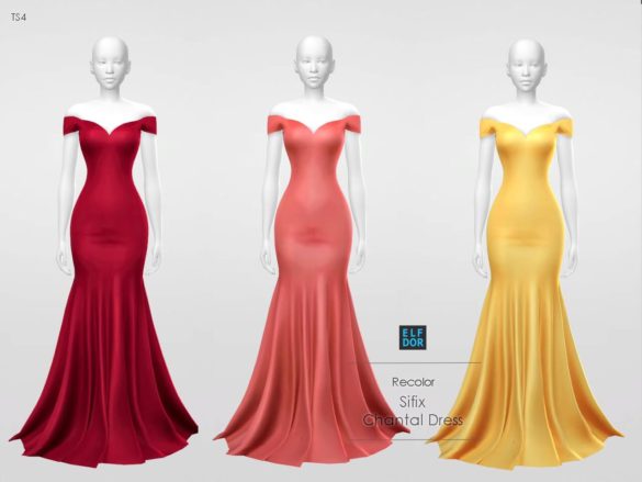 The Sims 4 Sifix Chantal Dress RC at Elfdor Sims