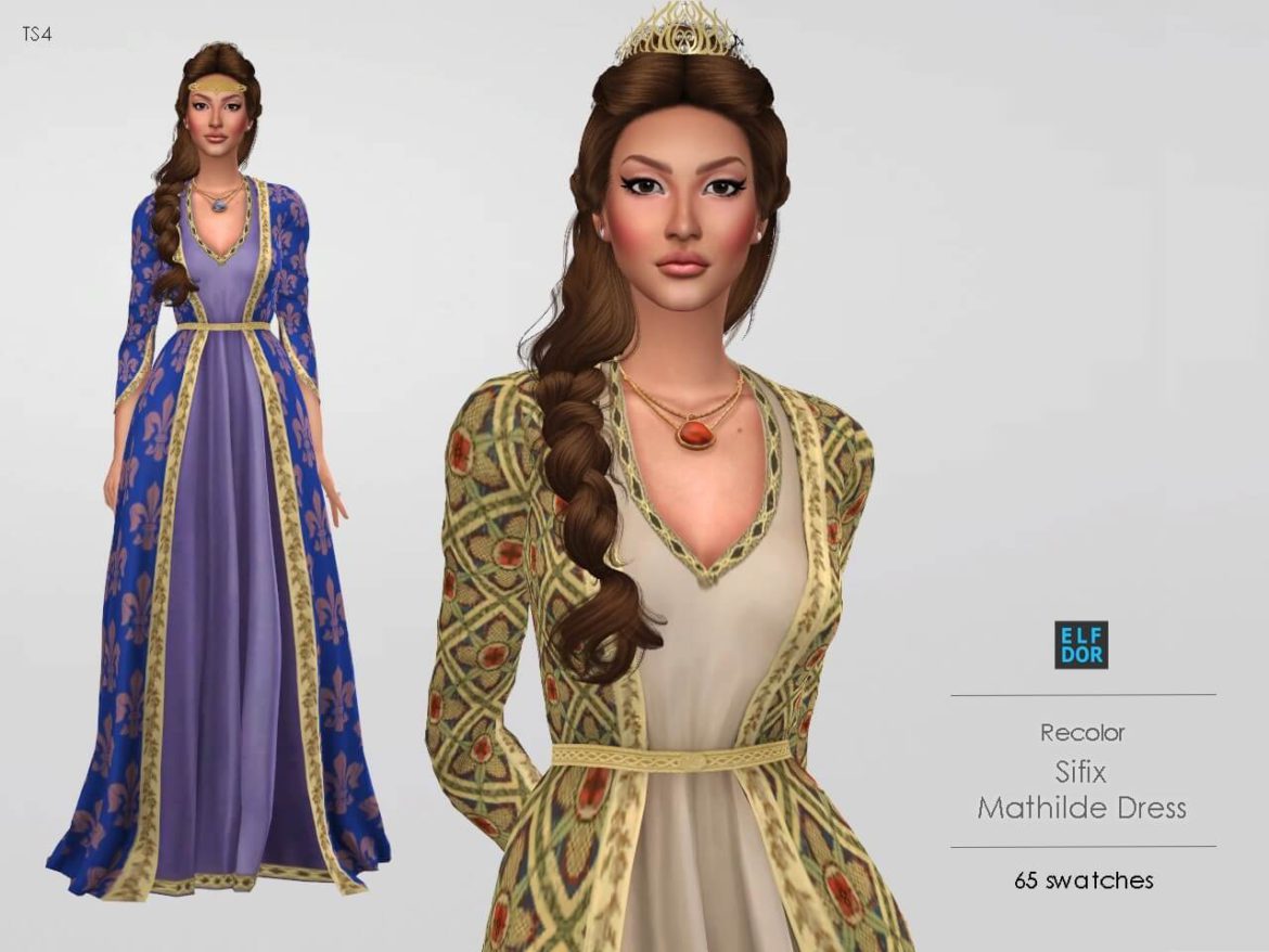 The Sims 4 Sifix Mathilde Dress RC at Elfdor Sims