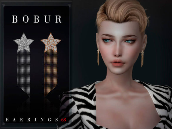 Star earrings with waterfall chains by Bobur3