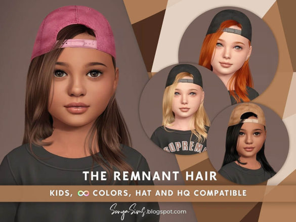 The Sims 4 The Remnant Hair KIDS by SonyaSimsCC