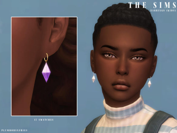 THE SIMS earrings kids by Plumbobs n Fries