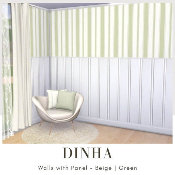 The Sims 4 Walls with Panel at Dinha Gamer