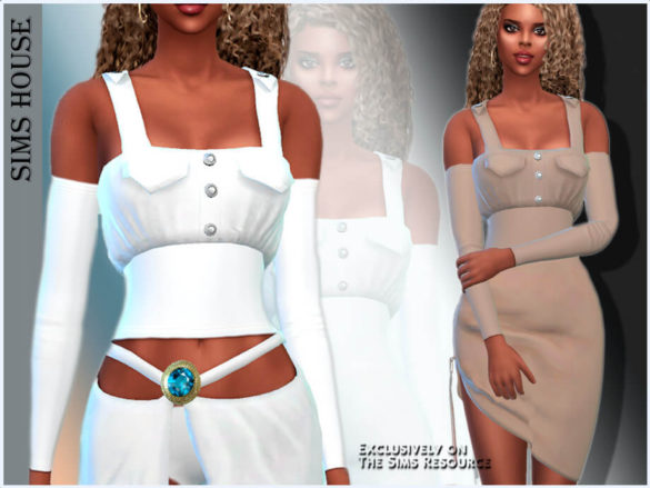 Womens top with detachable sleeves