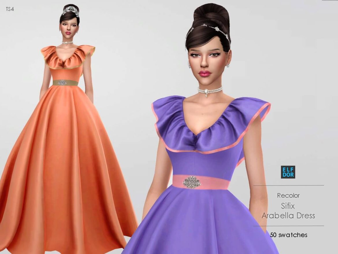 The Sims 4 Arabella Dress RC at Elfdor Sims