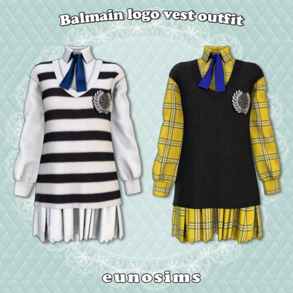 The Sims 4 balmain logo vest outfit