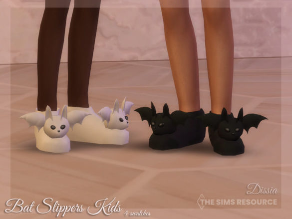 The Sims 4 Bat Slippers (Kids) by Dissia