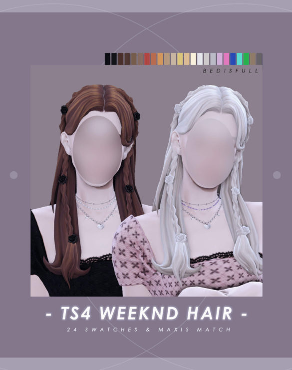 The Sims 4 bedts4 fm mm weeknd hair download
