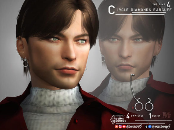 The Sims 4 Circle Diamonds Earcuff by Mazero5