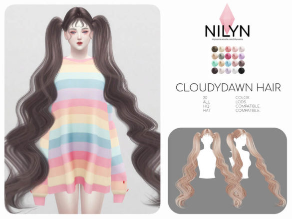 The Sims 4 Cloudydown Hair by Nilyn