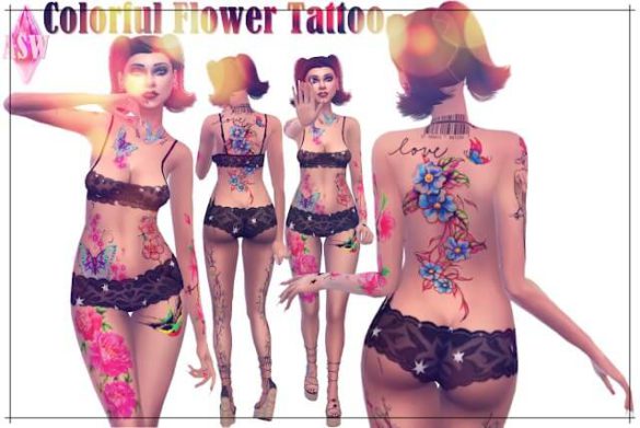 Colorful Flower Tattoo at Annett’s Welt