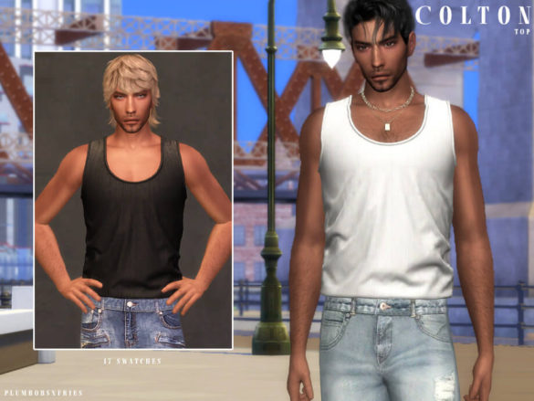 The Sims 4 COLTON Top by Plumbobs n Fries