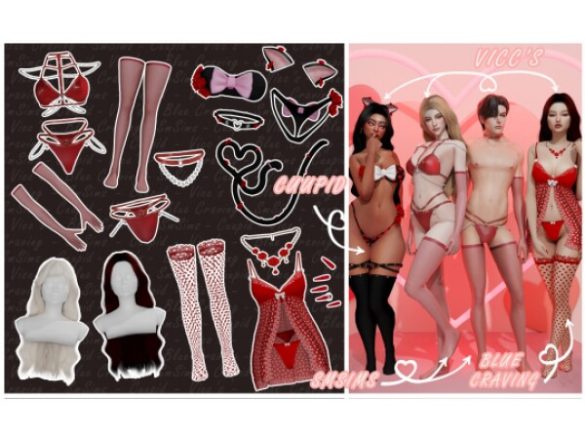 The Sims 4 cuupid corp. Valentines Thrills Collab