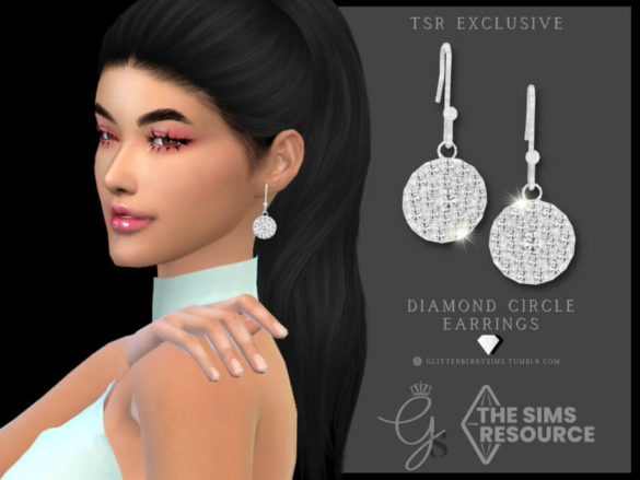 The Sims 4 Diamond Circle Earrings by Glitterberryfly