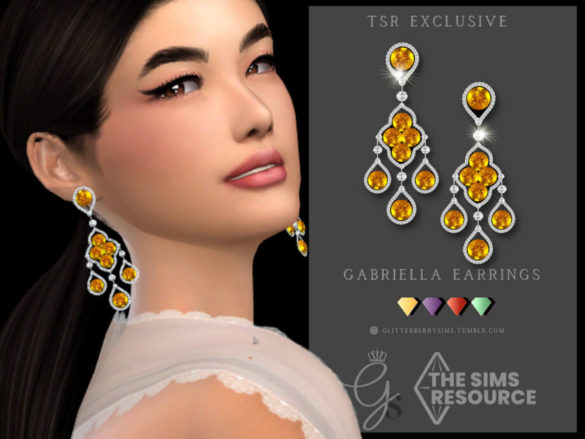 The Sims 4 Gabriella Earrings by Glitterberryfly