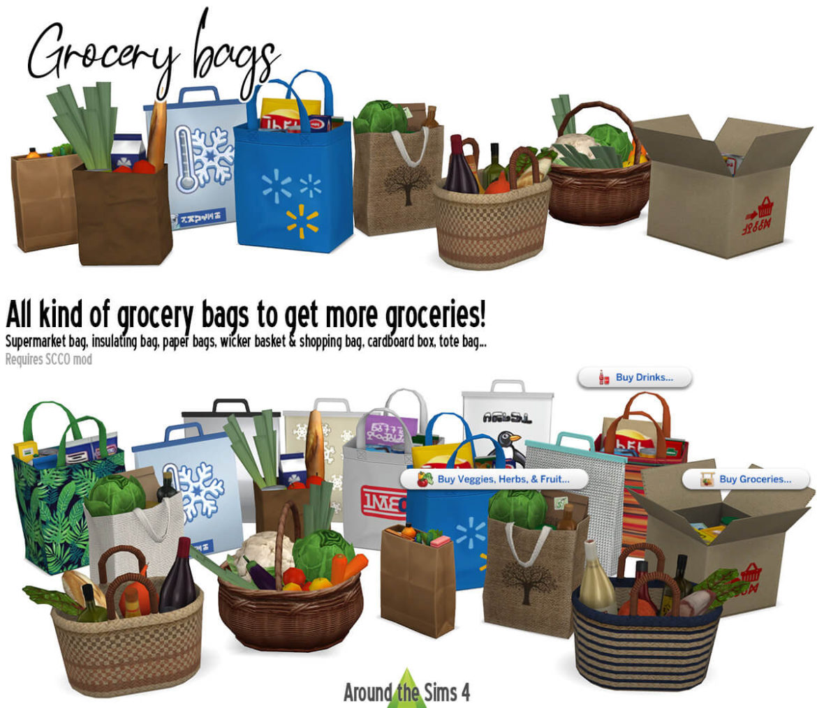 The Sims 4 Grocery bags at Around the Sims 4