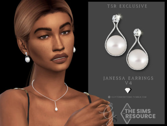 The Sims 4 Janessa Earrings v4 by Glitterberryfly