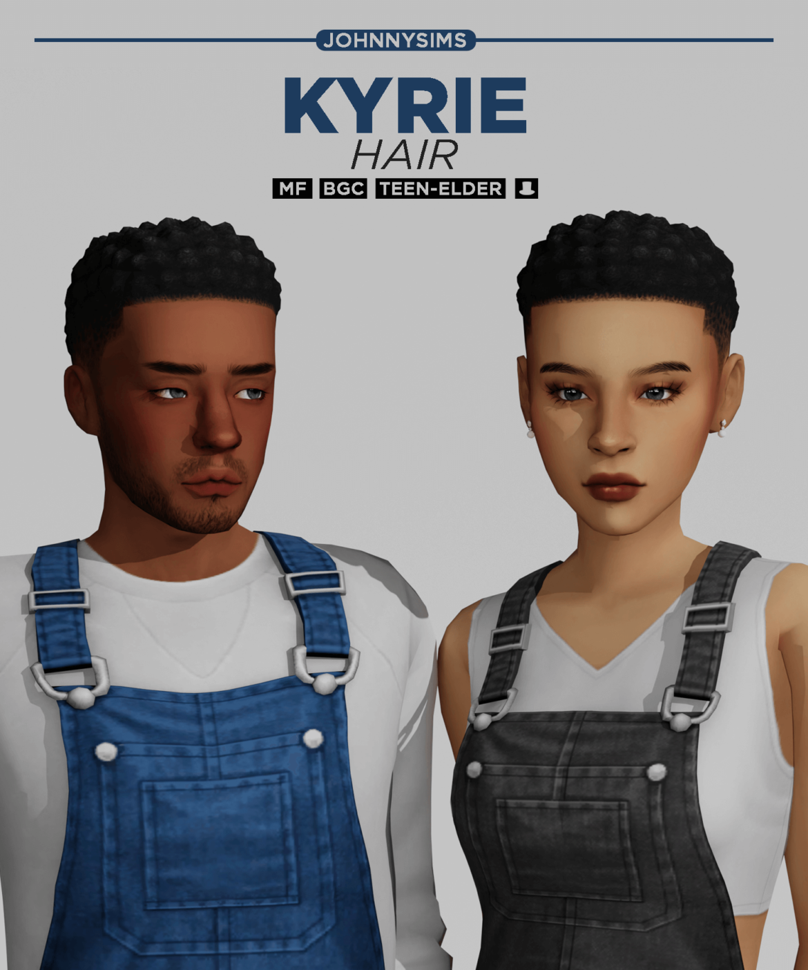 The Sims 4 Kayrie Hair Masculine and Feminine