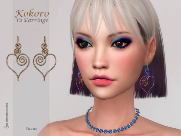 The Sims 4 Kokoro Earrings v2 by Suzue