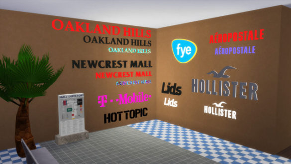 The Sims 4 mall signs pack