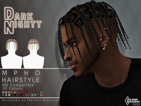 The Sims 4 Mpho Hair by DarkNighTt at TSR