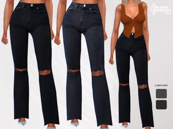 New Style High Waisted Ripped Mom Jeans by Saliwa