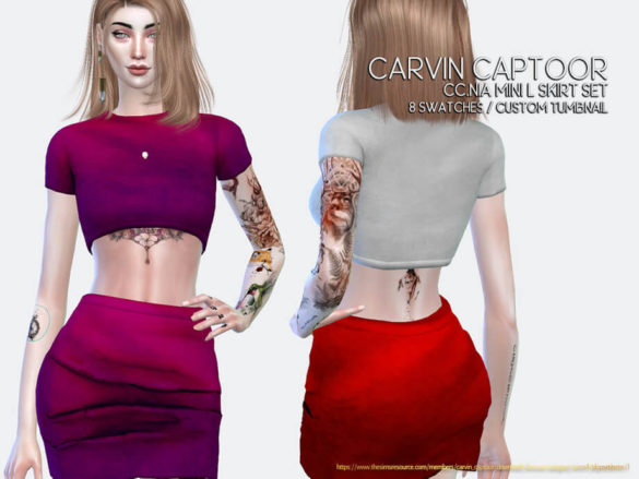 The Sims 4 Nia Mini Skirt L Set by carvin captoor