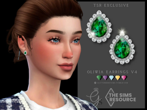The Sims 4 Oliwia Earrings V4 by Glitterberryfly