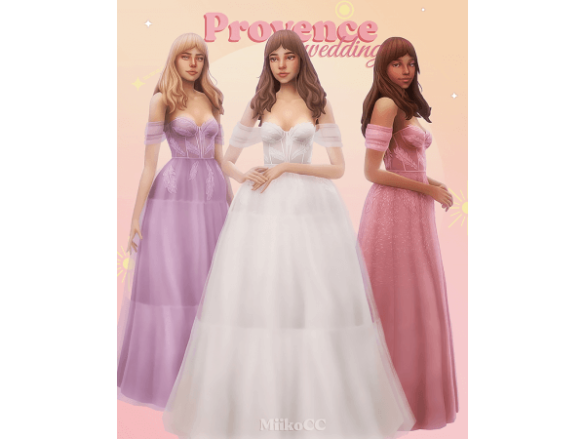 Provence wedding set ~ dresses & hairstyle