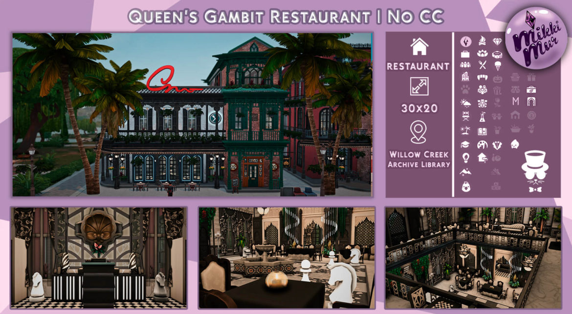 queens gambit restaurant sims 4 build no cc