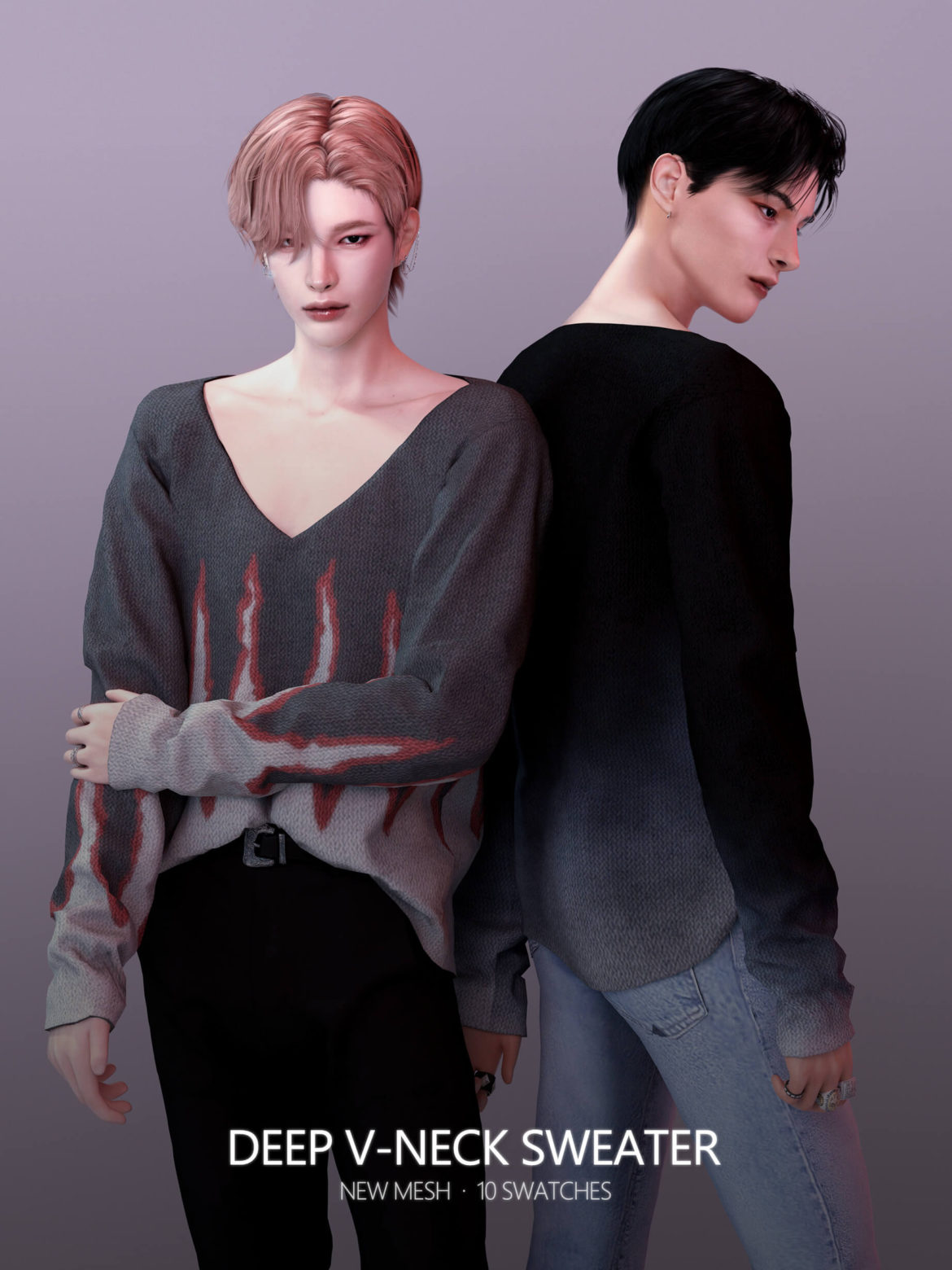 The Sims 4 rona deep v neck sweater