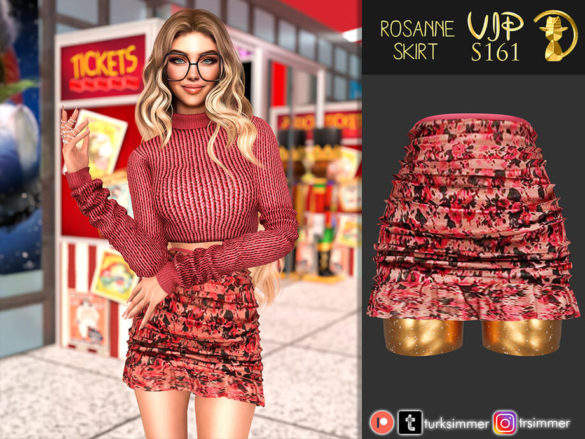 The Sims 4 Rosanne Skirt S161 by turksimmer TSR