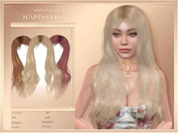 The Sims 4 Santina (Hair) by JavaSims at TSR