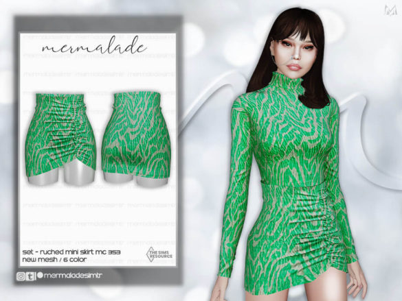 Set- Ruched Mini Skirt MC353 by mermaladesimtr