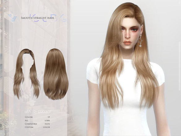 The Sims 4 Smooth straight hair by wingssims