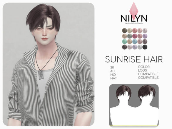 The Sims 4 Sunrise hair by Nilyn