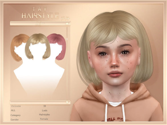 The Sims 4 Tay – Child Hair by JavaSims