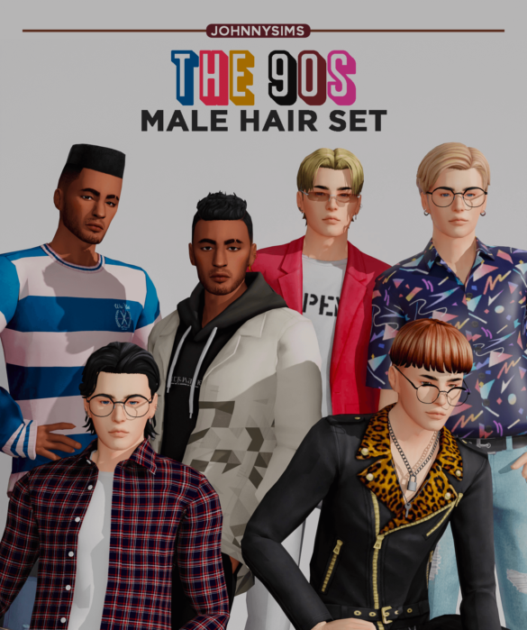 The Sims 4 the 90s male hair set
