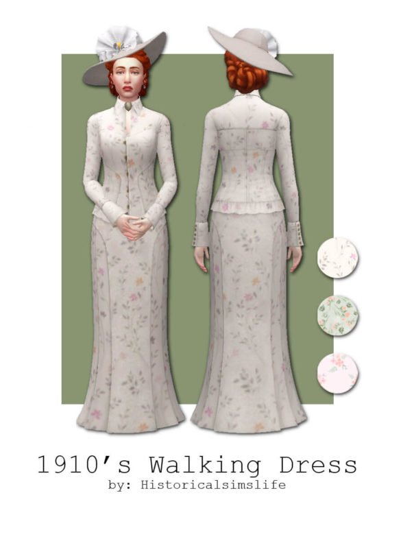 The Sims 4 ts4 1910s walking dress - Best Sims Mods