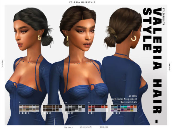 The Sims 4 Valeria Hairstyle by Leah Lillith