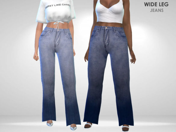 The Sims 4 Wide Leg Jeans by Puresim