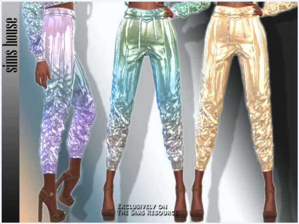 Women’s holographic pants by Sims House