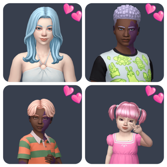 Base Game Hairs in Sweet Hearts - Best Sims Mods