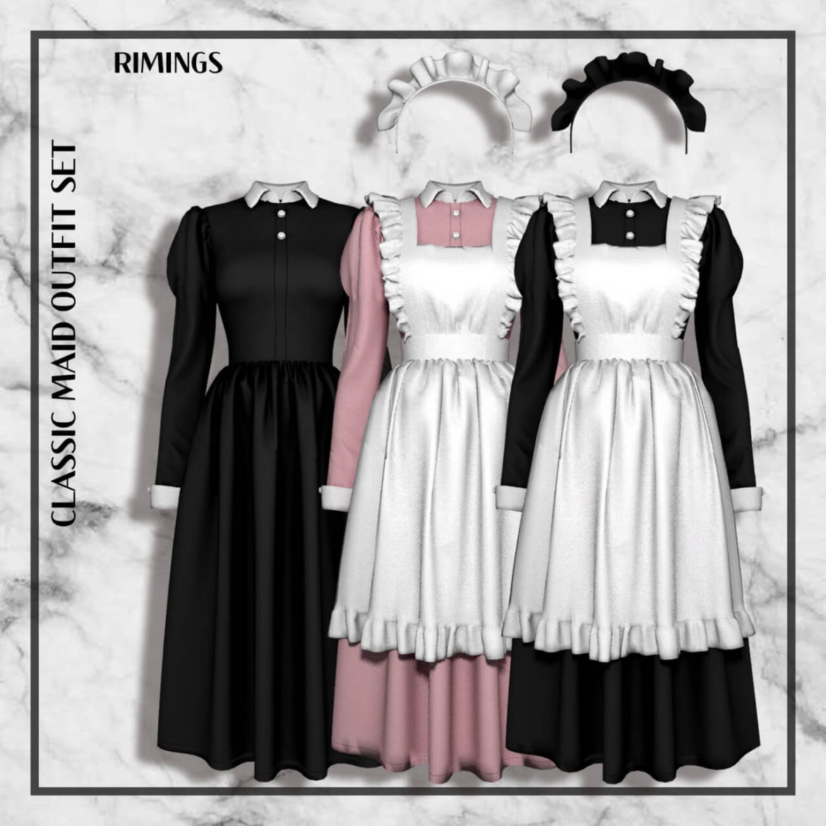 The Sims 4 Classic Maid Outfit Set at RIMINGs