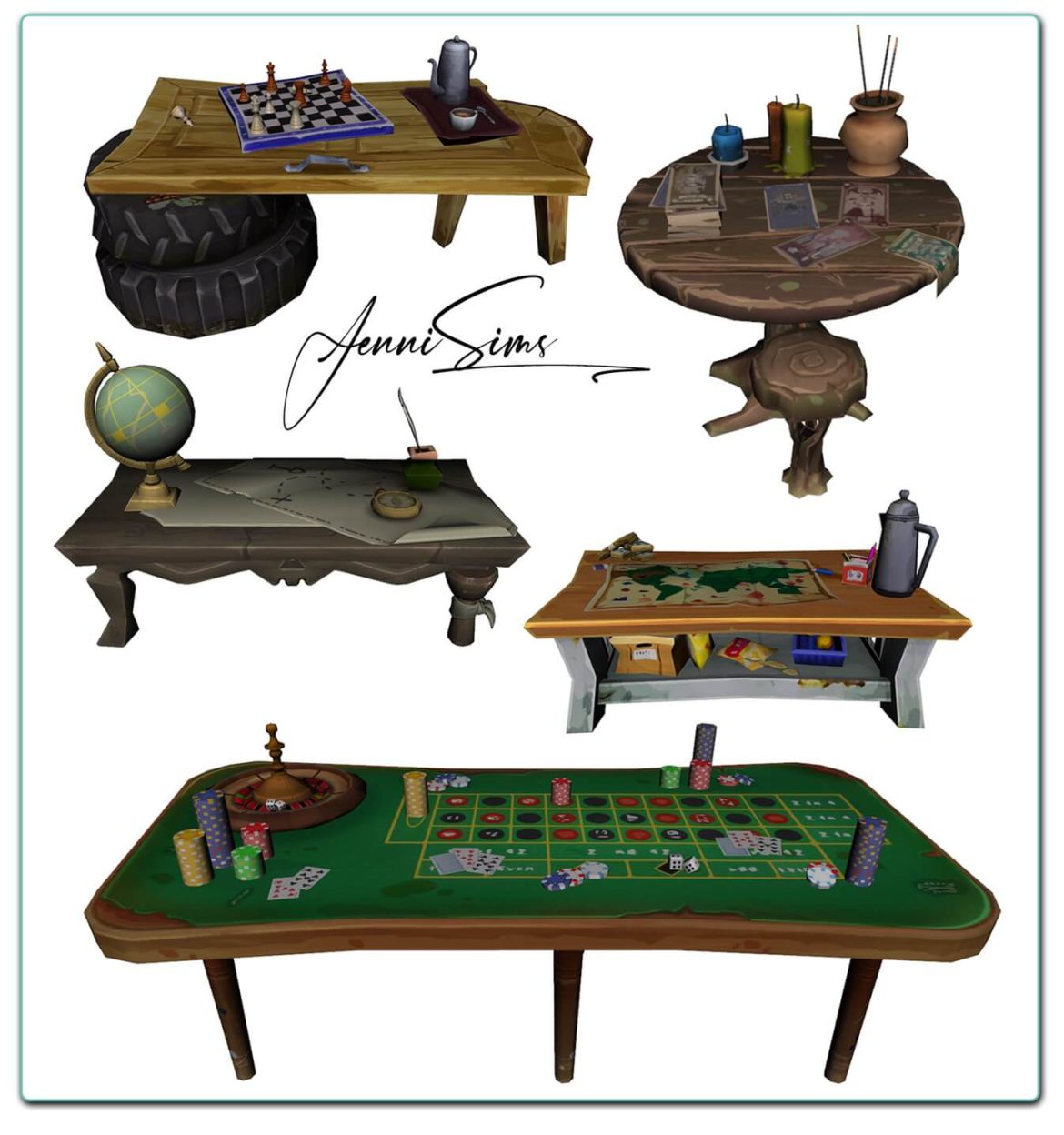 The Sims 4 Decorative tables at Jenni Sims