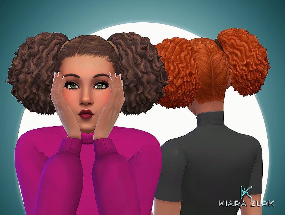 sims 4 custom content hair pigtails