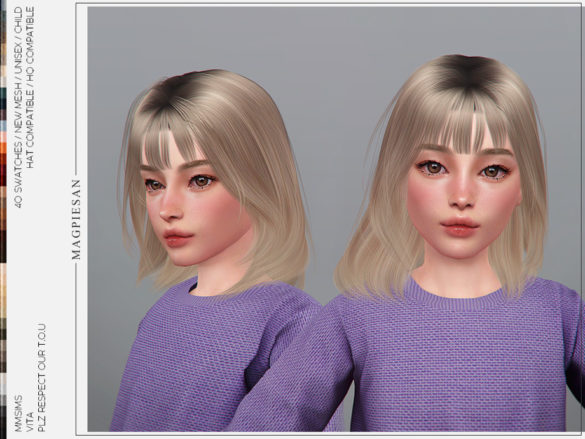 The Sims 4 Vita Hair for Child by magpiesan