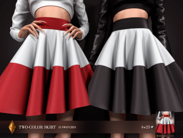4w25 - Two-Color Skirt