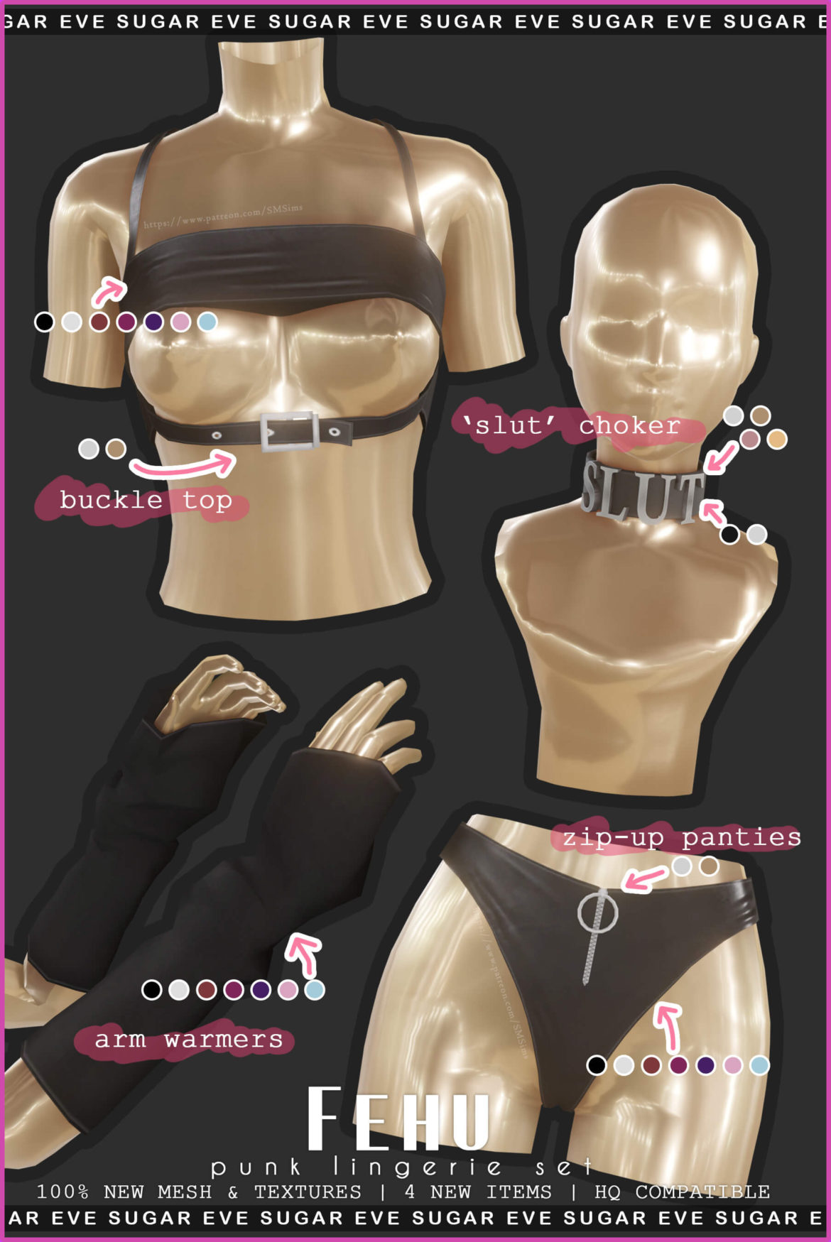 fehu punk lingerie set