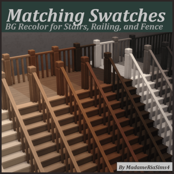 matching swatches for stairs railing and fence