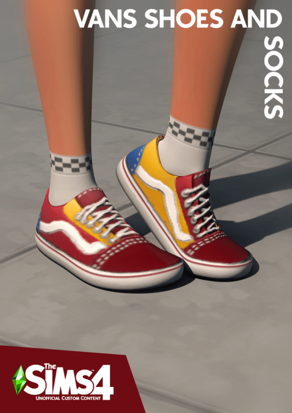 Vans Shoes And Socks - All Genders - Best Sims Mods